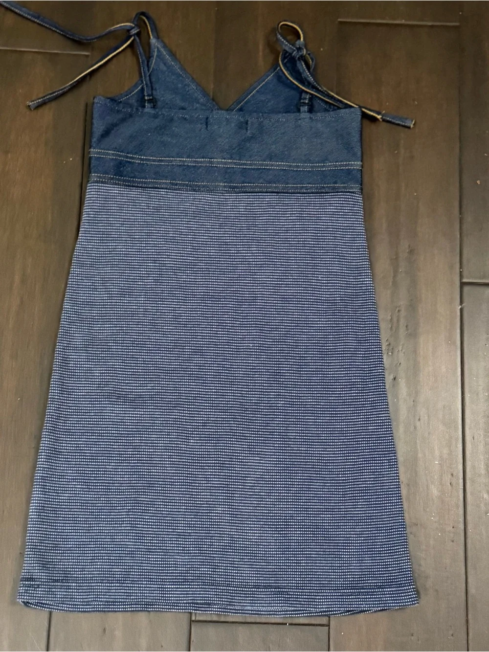Ralph Lauren Navy and White Striped Tank Dress. Adjustable tie straps
